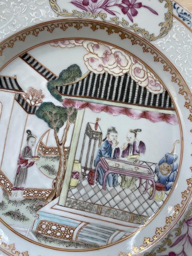Lot 116 - A Chinese famille rose plate, Qing, painted...