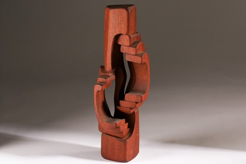 Lot 344 - Brian Willsher (1930-2010), a carved teak wood...