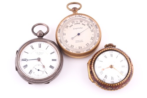 Lot 410 - An 18th century pair cased verge pocket watch,...