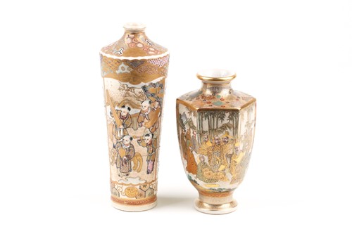 Lot 213 - A Japanese Satsuma vase, Meiji period, of...