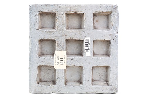 Lot 528 - A Martin Brothers stoneware blue-glazed tile,...