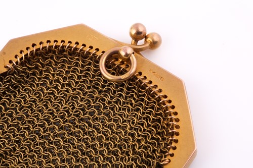 Lot 1 - A French gold mesh evening bag and a 9ct gold...
