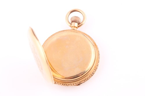 Lot 406 - A late Victorian 18ct gold half-hunter cased...