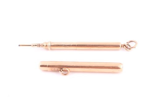 Lot 325 - Two early 20th century gold propelling pencils...