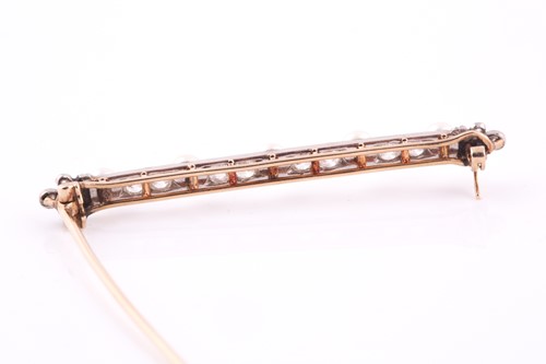 Lot 261 - An early 20th century pearl and diamond bar...