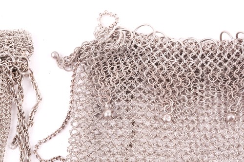 Lot 326 - Two Continental mesh evening bags, comprising;...