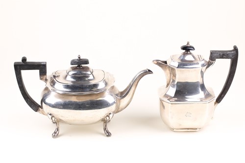 Lot 327 - A pot-bellied silver teapot, Sheffield 1932 by...