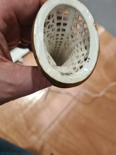 Lot 513 - A Sevres style miniature blu celeste pottery...