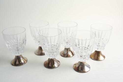 Lot 381 - A set of six Mappin and Webb glasses, each on...