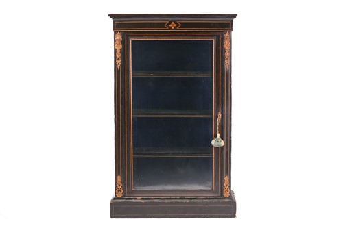 Lot 296 - A Napoleon III style ebonized pier display...