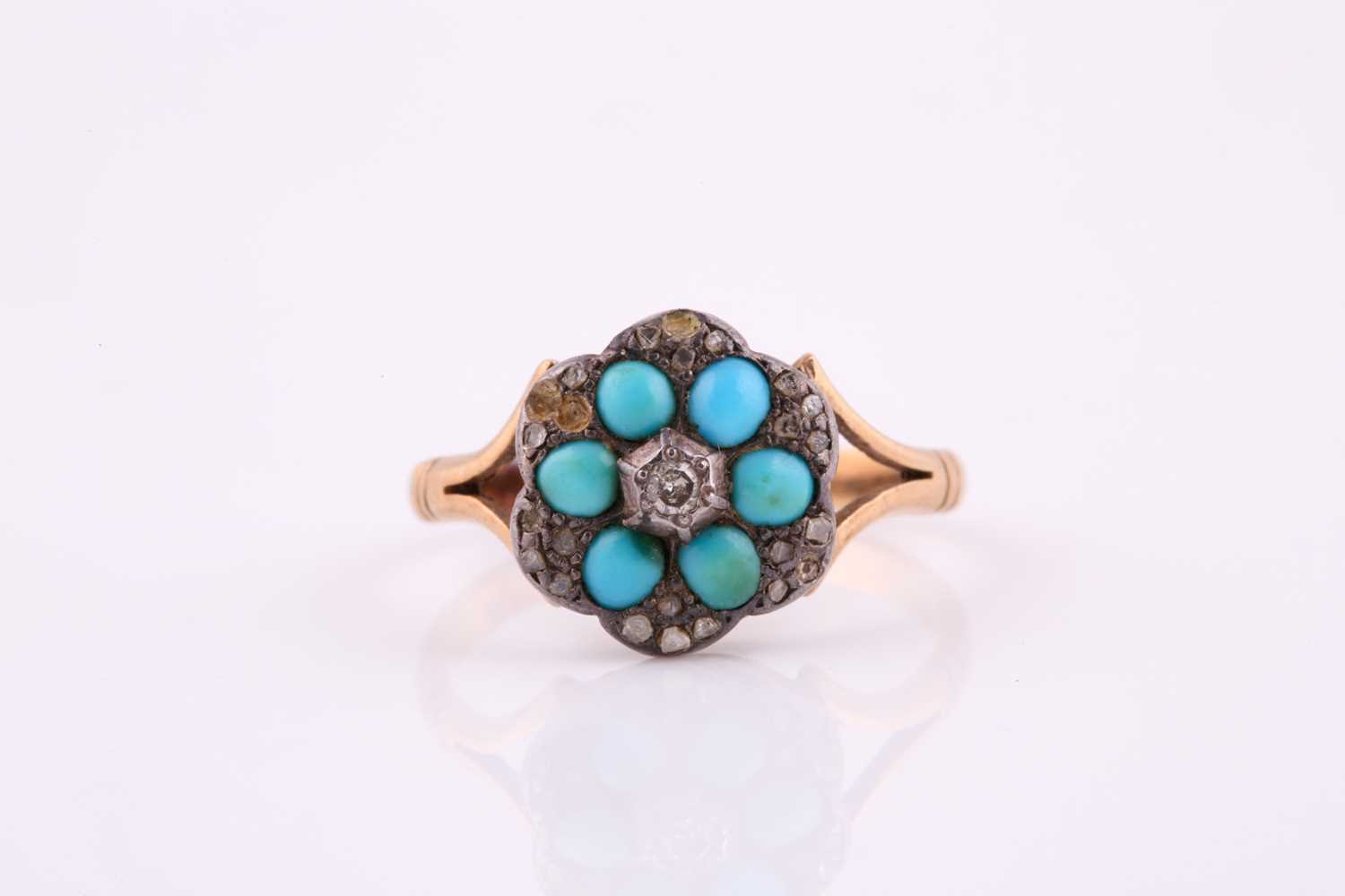 Lot 35 - A late 19th century turquoise and diamond...