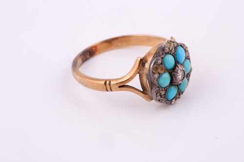 Lot 35 - A late 19th century turquoise and diamond...