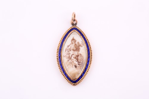 Lot 112 - A 19th century locket pendant, the 9ct yellow...