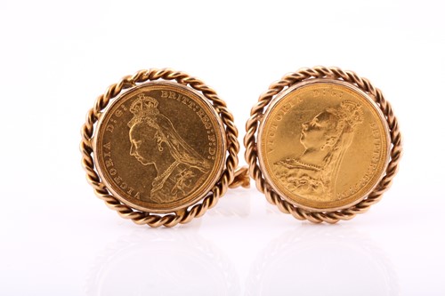 Lot 306 - A pair of 1891 full sovereign Victoria Jubilee...