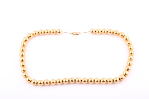 Lot 221 - A 9ct yellow gold necklace, with 19.5-inch...
