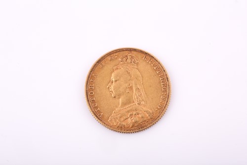 Lot 307 - A 1889 Victoria Jubilee Head full sovereign.