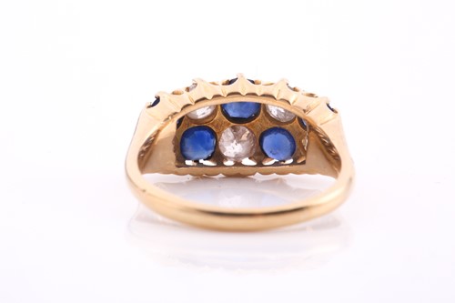 Lot 204 - An 18ct gold Victorian sapphire and diamond...