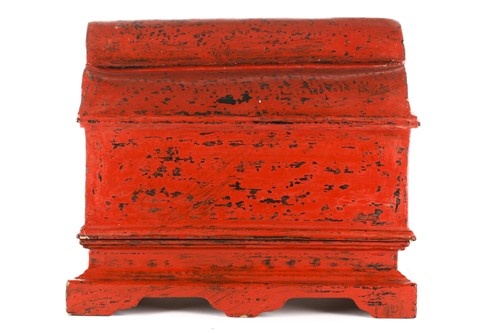 Lot 228 - A Burmese red lacquer Bible (Kampi) box of...