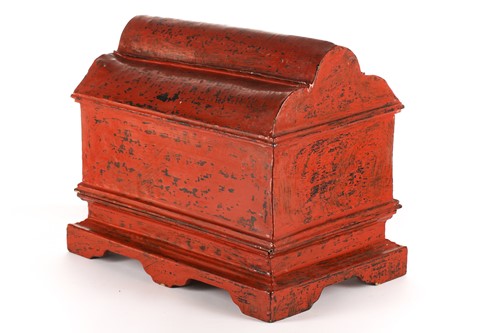 Lot 228 - A Burmese red lacquer Bible (Kampi) box of...