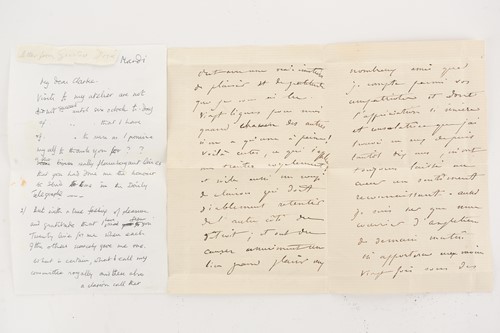 Lot 353 - Gustave Dore, a signed handwritten letter...