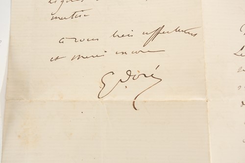 Lot 353 - Gustave Dore, a signed handwritten letter...