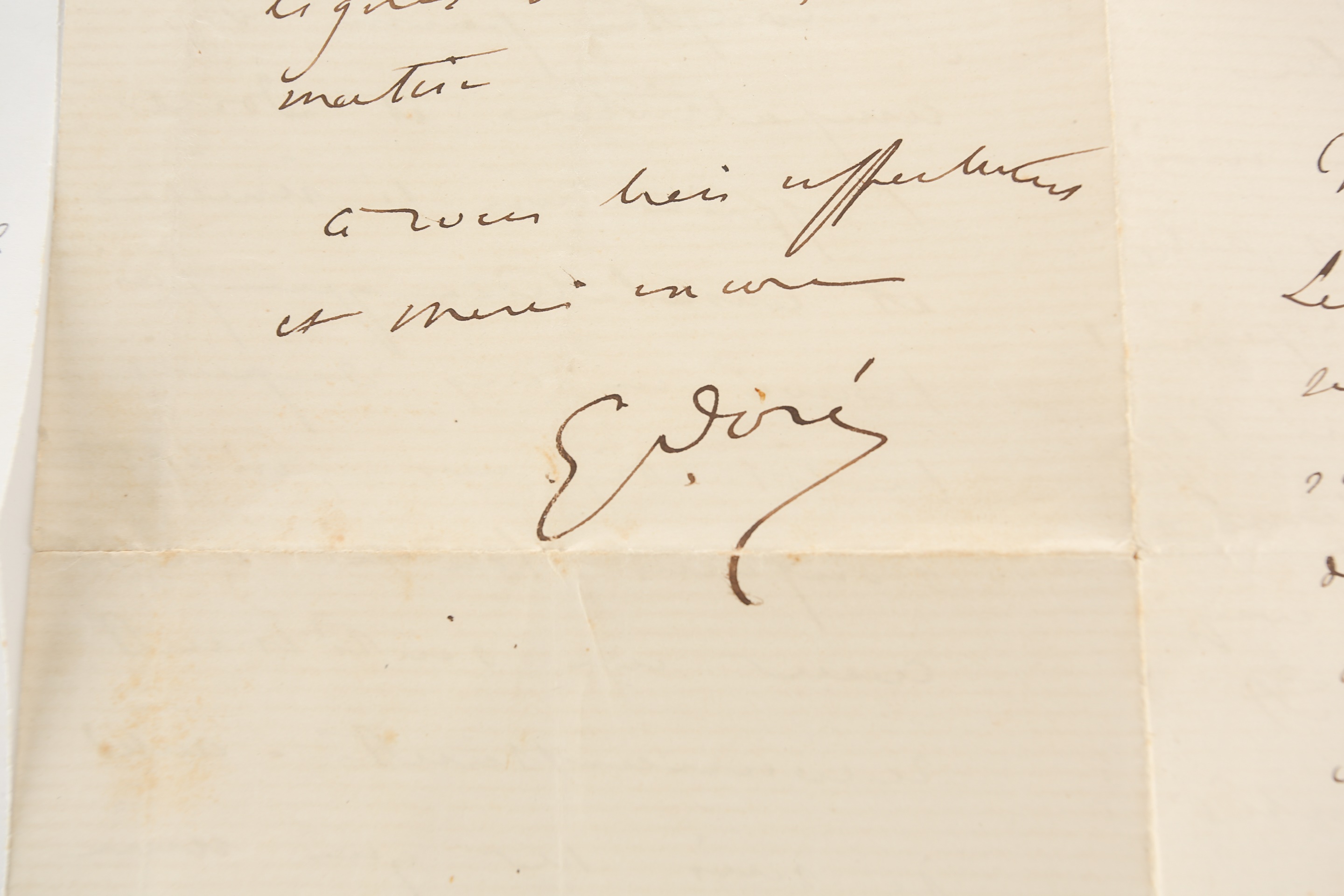 Lot 353 - Gustave Dore, a signed handwritten letter