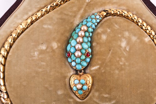 Lot 4 - A Victorian turquoise, seed pearl and garnet...