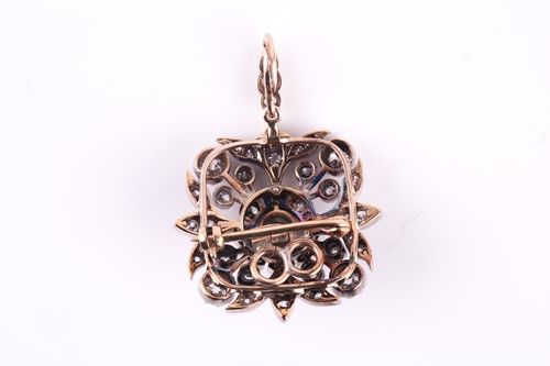 Lot 177 - A Victorian diamond cluster pendant/brooch,...
