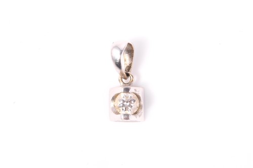 Lot 69 - A solitaire diamond pendant, set with a...