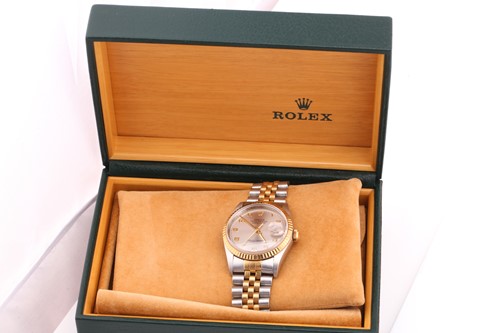 Lot 395 - A Rolex Oyster Perpetual Datejust mixed metal...