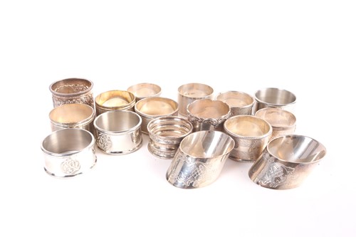 Lot 305 - A pair of late Victorian silver napkin rings,...