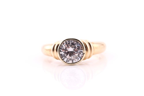 Lot 787 - A 14 carat yellow gold and cubic zirconia...