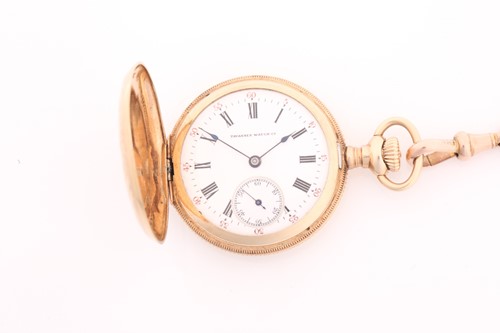 Lot 352 - A 14kt yellow gold Tavannes fob watch with a...