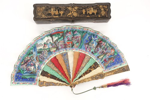Lot 194 - A 19th century Chinese "Canton" fan, with mock...