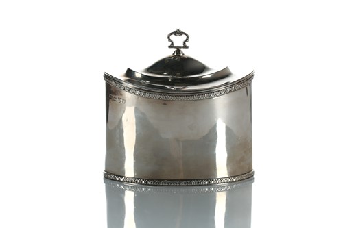 Lot 320 - An Edwardian silver tea caddy, of oval form,...