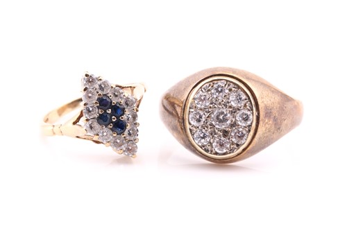 Lot 716 - A gentleman's 9 carat gold and cubic zirconia...