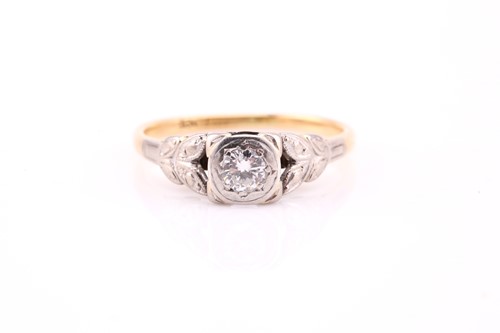 Lot 678 - A single stone diamond ring; the round...