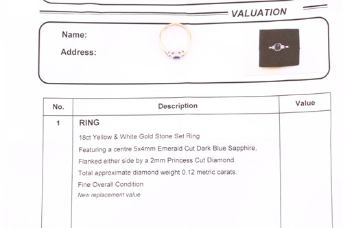 Lot 815 - A sapphire and diamond half hoop ring, the...