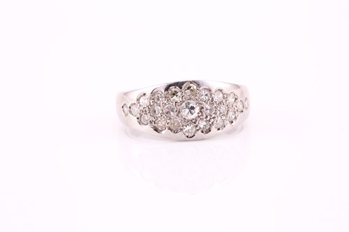 Lot 700 - A twenty two stone diamond set ring; the pavé...