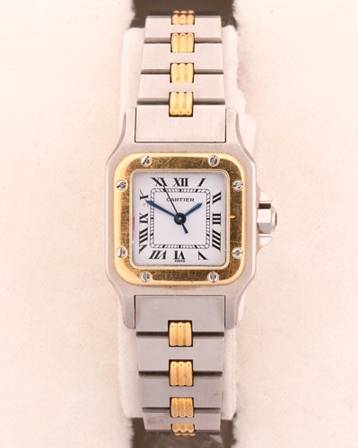 Lot 360 - A Cartier Santos lady's automatic wristwatch,...