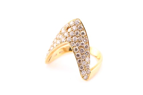 Lot 310 - A diamond dress ring; the wishbone shaped...