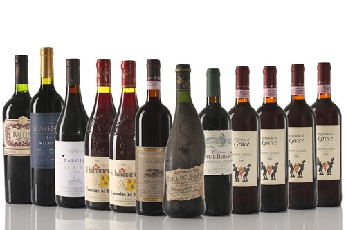 Lot 443 - Twelve mixed bottles of red wine, comprising...