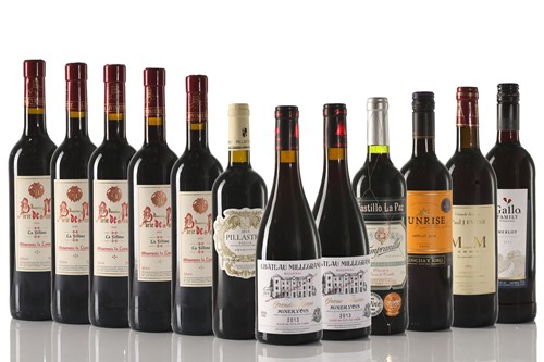 Lot 445 - Twelve bottles of assorted wine, to include...