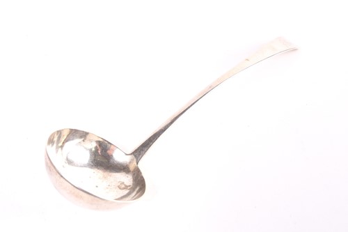 Lot 344 - A George III Irish soup ladle; Dublin 1806 by...