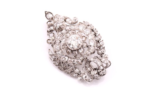 Lot 272 - A Victorian diamond brooch, circa 1890, of...