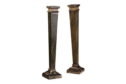 Lot 290 - A pair of wooden painted faux marble square...