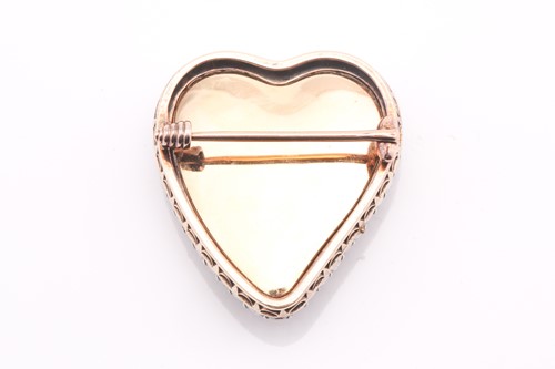 Lot 95 - A 19th century diamond and enamel heart-shaped...