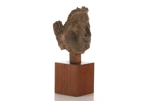Lot 111 - A bronze head of Buddha, 18th century, South...