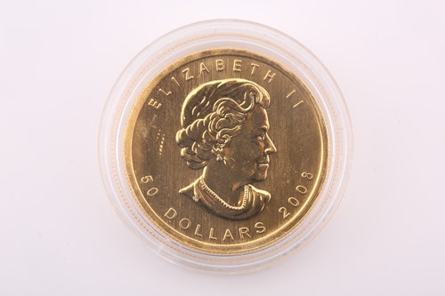 Lot 417 - Queen Elizabeth II; a 2008 gold 1oz Canada, 50...