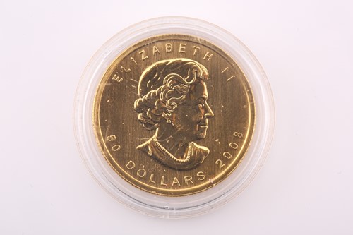 Lot 416 - Queen Elizabeth II; a 2008 gold 1oz Canada, 50...